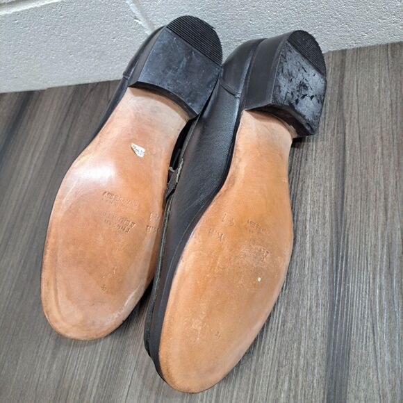 Vintage Casual Loafer. Women's Black Leather Slip On Loafers Shoes Size 10us - Picture 6 of 8